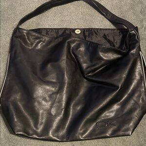Donna Karan Black Leather Hobo Bag